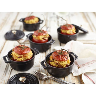 Mini Round Cast Iron Cocotte, 0.275 QT Black - La Cuisine