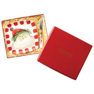 Old St Nick Square Plate w/Spreader