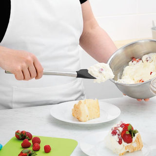 Flex-Core SS Handled Spoonula, Black - La Cuisine