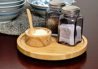 Natural Bamboo Tool Crock Turntable - La Cuisine