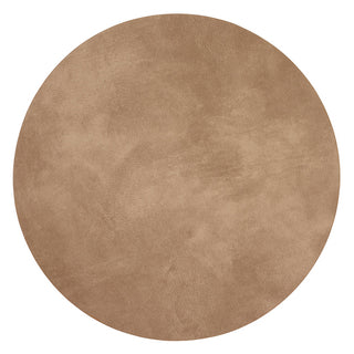 Tanner Round Vegan Leather Placemats, Black Set/4 - La Cuisine