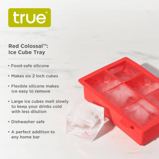 Colossal Silicone 2" Ice Cube Tray - Gray or Red: Gray - La Cuisine