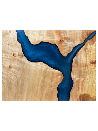 12x16" Resin/Wood Charcuterie Board - Blue Epoxy - La Cuisine