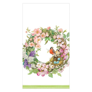 Spring Wreath Paper Guest Towel Napkins - La Cuisine