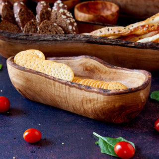 Olive Wood Cracker Basket - La Cuisine