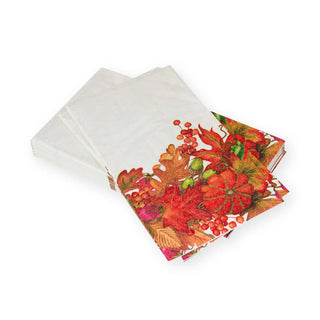 Harvest Garland White Guest Towel Napkins - pkg/15 - La Cuisine