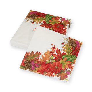 Harvest Garland White Luncheon Napkins - pkg/20 - La Cuisine