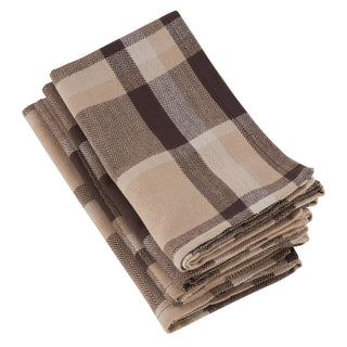 Plaid Napkins - Regal Brown Set/4