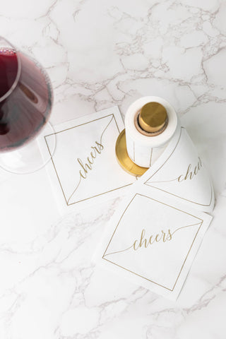 Golden Salute Cheers Luxury Disposable Cocktail Napkins - La Cuisine