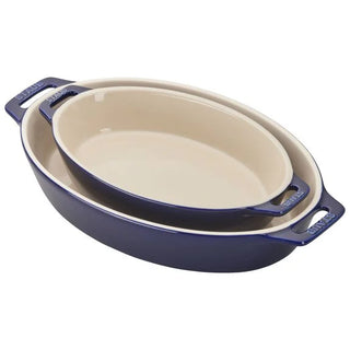 Oval Ceramic Baking Dish Set, Set/2 - La Cuisine