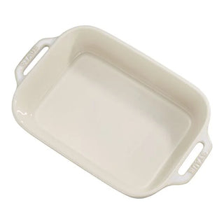 Ceramic Rectangular Baking Dish, Set/2, Ivory-White - La Cuisine