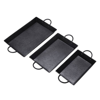 Mikasa Black Galvanized 3Pc Serving Tray Set - La Cuisine