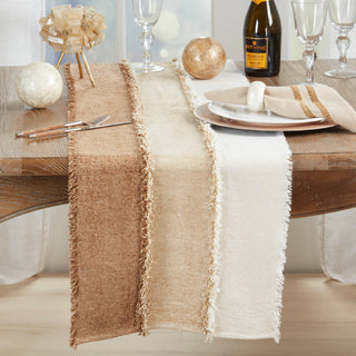 Color Cascade Fringed Table Runner 16"x72" - La Cuisine