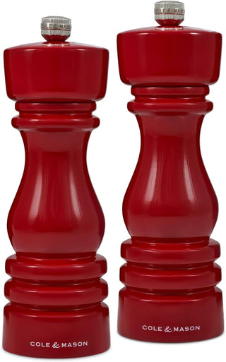 The London Collection Salt & Pepper Mill Set - 7", Red Gloss - La Cuisine