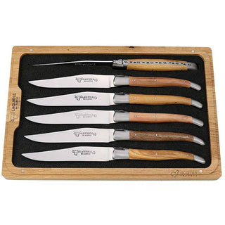 French Mixed Woods Steak Knives, Set/6 - La Cuisine