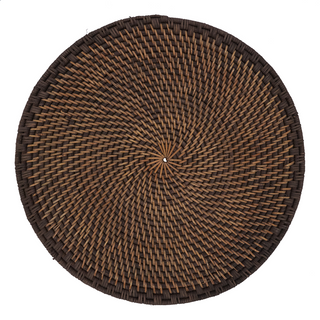 Woven Rattan Placemat, Round - Brown, Set/4 - La Cuisine