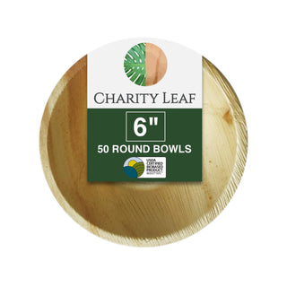 Palm Leaf Round Bowls, 6" Inch Pk/50