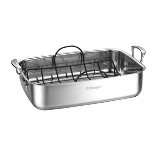 15" Stainless Steel Roaster With Non-Stick Rack