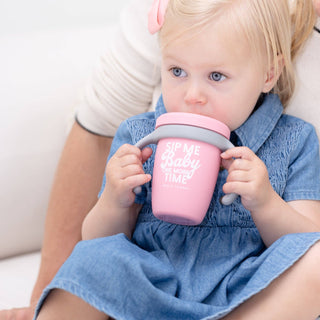 Sip Me Baby Happy Sippy Cup: Pink - La Cuisine