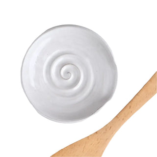 Pottery Spoon Rest, White - La Cuisine