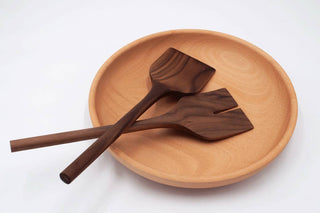 13” Walnut Wooden Salad Server / Spatula Set - La Cuisine