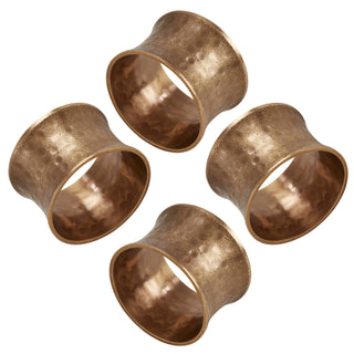 Hammered Napkin Rings - Dark Gold Set/4