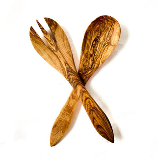 Olive Wood Salad Servers - La Cuisine