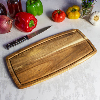 TB Home 14" Acacia Wood Cutting Board with Juice Groove - La Cuisine