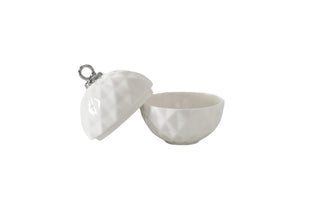 Small Ornament Bowl, White/Silver - La Cuisine