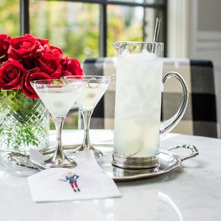 Glass and pewter pitcher