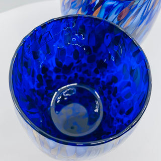 Hand Blown Murano Glass Tumblers, Set/2 - Blue/Multi - La Cuisine