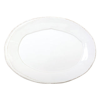 Lastra White Small Oval Platter - La Cuisine