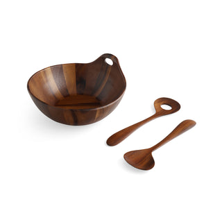 Portables Wood Salad Bowl With Servers