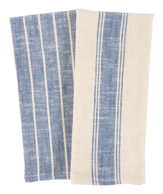 Home Firenze Natural Rustic Farmhouse Slubbed Kitchen Towels - La Cuisine