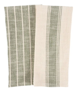 Home Firenze Natural Rustic Farmhouse Slubbed Kitchen Towels - La Cuisine