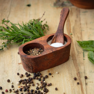 Wooden Spice Server With Spoon - La Cuisine