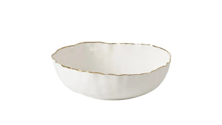 Portofino Large Bowl, White/Gold - La Cuisine