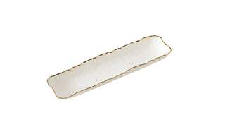 Portofino Cracker Tray, White/Gold - La Cuisine