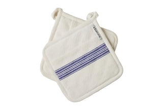 Linen Pot Holder - Blue Stripe, Set/2 - La Cuisine