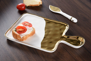 The Tray Set, White/Gold - La Cuisine