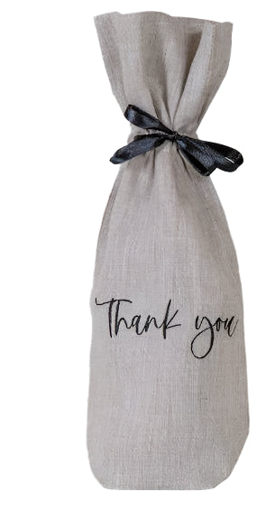 Thank You Linen Wine Bag - La Cuisine