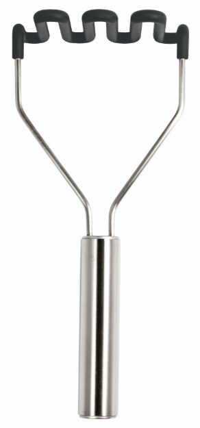 Silicone Potato Masher SS Handle Charcoal - La Cuisine