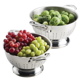 Set/2 Stainless Steel Colanders, 3 QT & 5 QT - La Cuisine