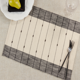 Stripe Placemats - Black/White - Set/4 - La Cuisine