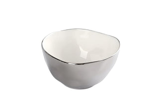 Thin & Simple Large Bowl, White/Titanium - La Cuisine