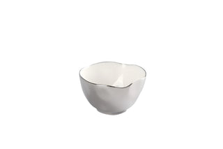Thin & Simple Small Bowl, White/Titanium - La Cuisine