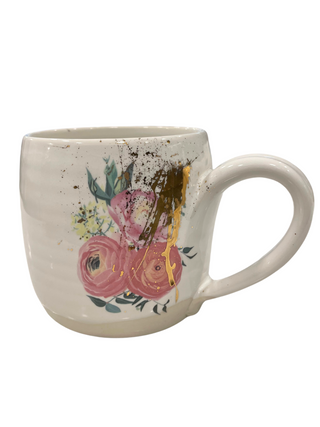 Floral Mug w/ Real Gold Detail - La Cuisine