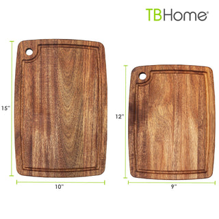 TB Home® 2-Piece Acacia Wood Cutting Board Set - La Cuisine