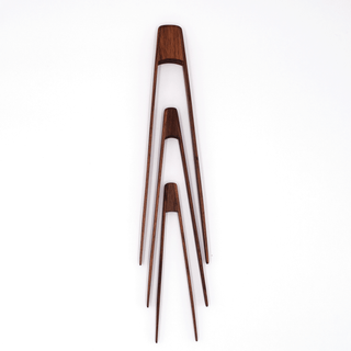 7” Walnut Wood Tongs: Small - La Cuisine