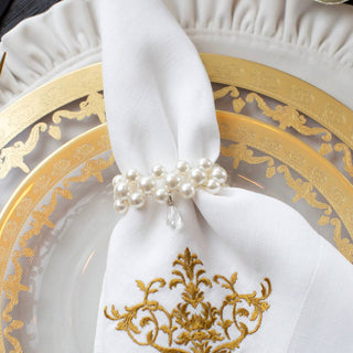 Pearl with Teardrop Napkin Ring Set/3 - La Cuisine